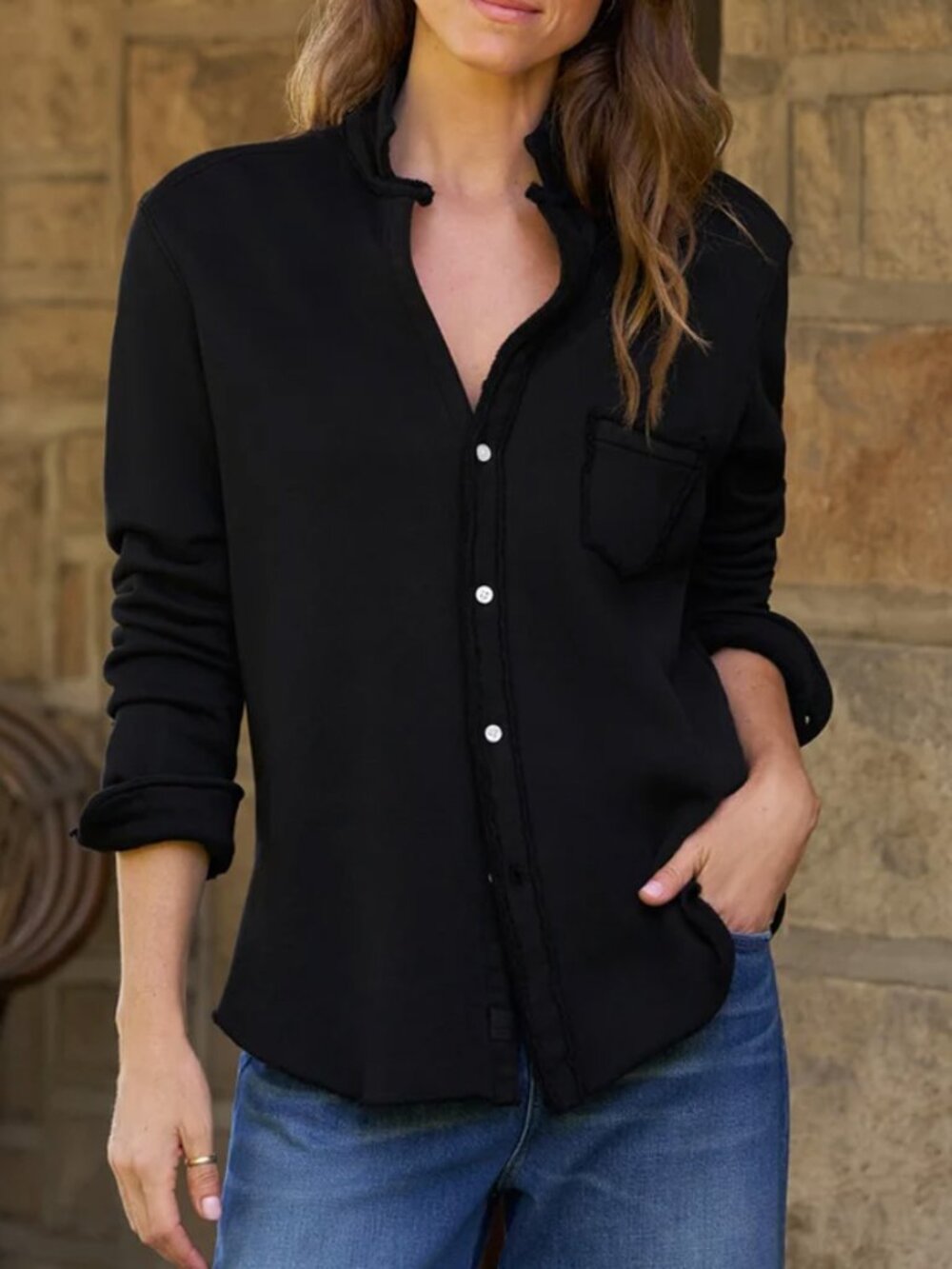 Frank & Eileen Tee Lab Black Button Up Shirt Size M